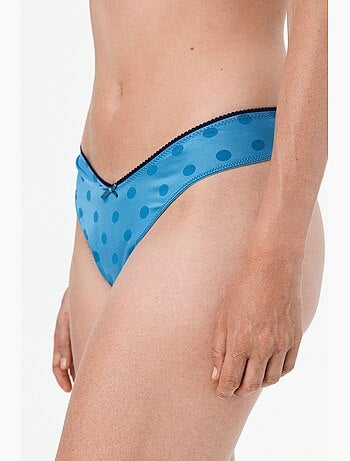 Slip brésilien à coupe en v et imprimé pois penti