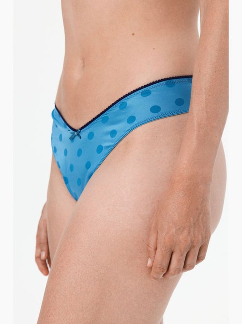 Slip brésilien à coupe en v et imprimé pois penti - Kiabi Slip brésilien à coupe en v et imprimé pois penti - Kiabi