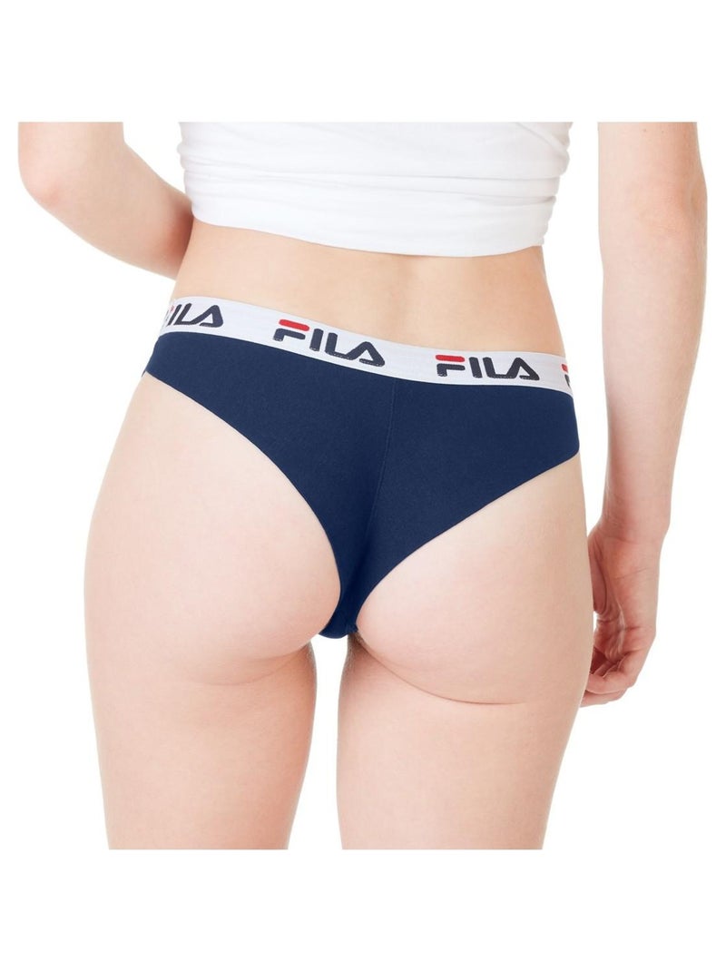Slip brésilien coton femme Uni FU6067 Fila Bleu - Kiabi