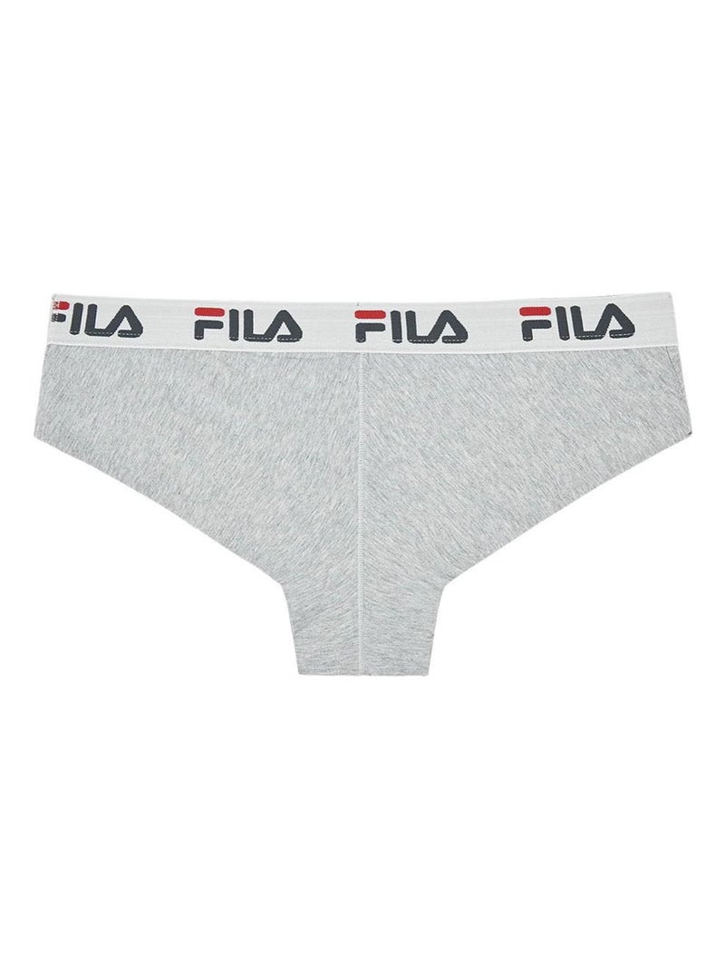 Slip brésilien coton femme Uni FU6067 Fila Gris - Kiabi