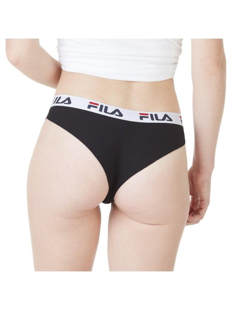 Slip brésilien coton femme Uni FU6067 Fila Noir - Kiabi