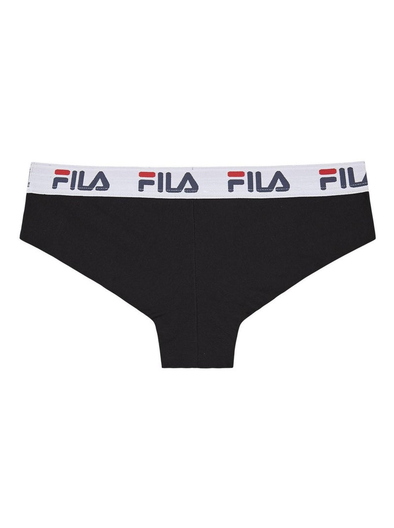 Slip brésilien coton femme Uni FU6067 Fila Noir - Kiabi