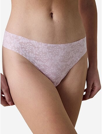 Slip brésilien en dentelle à découpe laser invisible penti