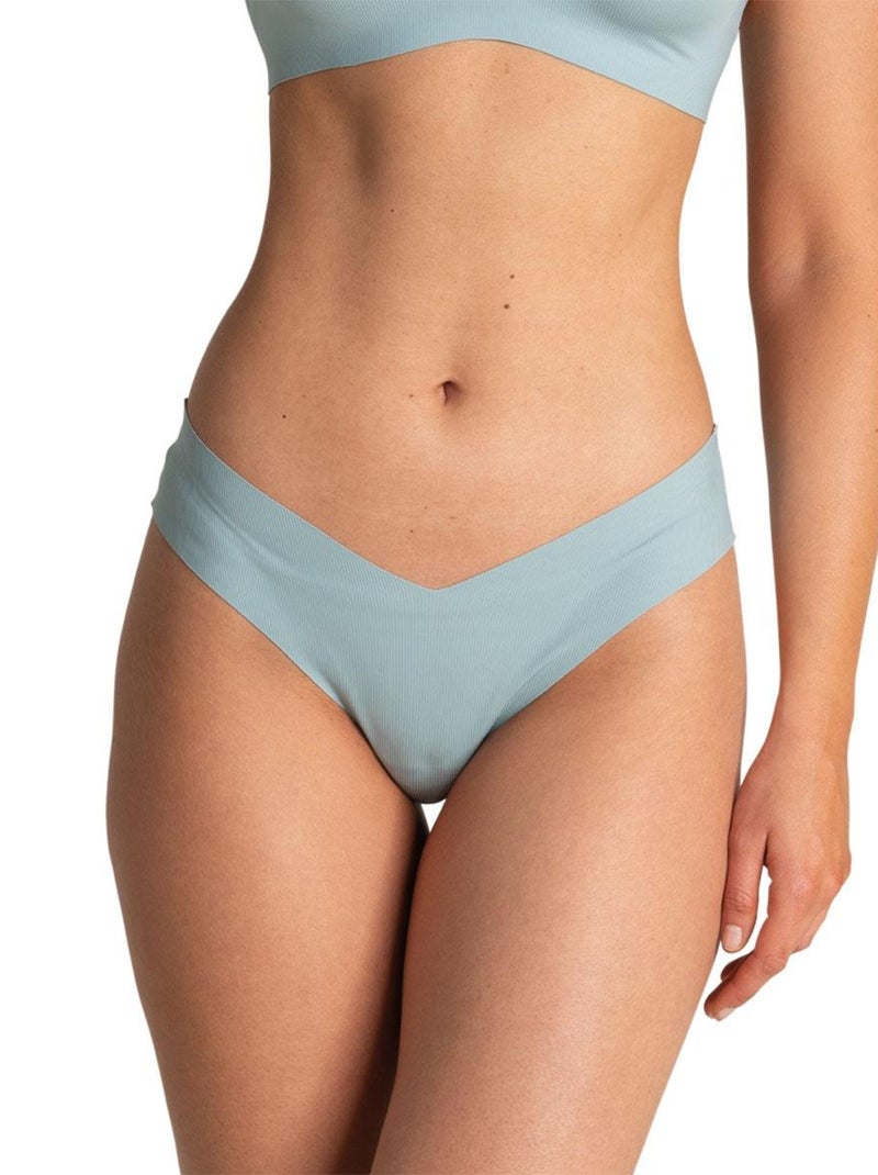 Slip brésilien femme Easy Essentiel Bleu gris Kiabi