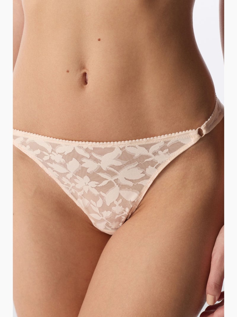 Slip brésilien fleuri penti Blanc cassé - Kiabi
