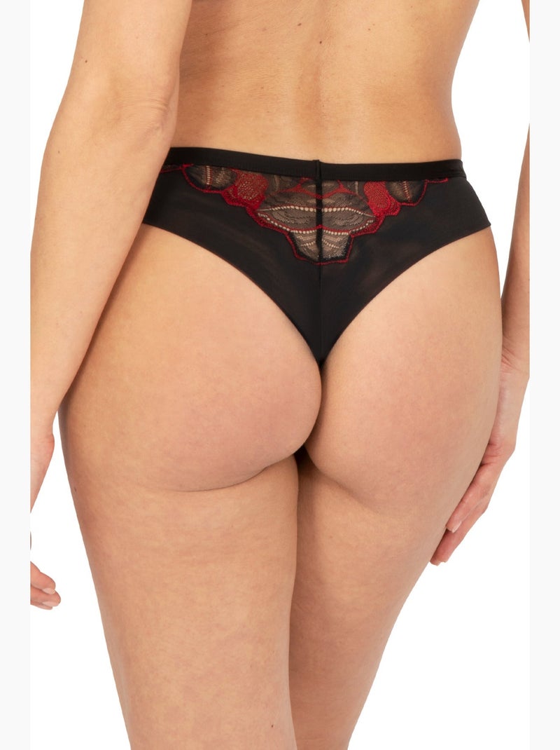 Slip brésilien nymphéas Noir Rouge - Kiabi