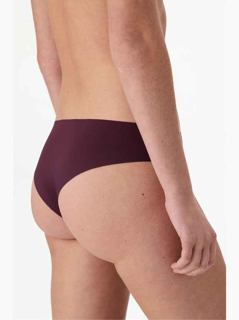 Slip brésilien sans couture laser penti Rouge bordeaux - Kiabi
