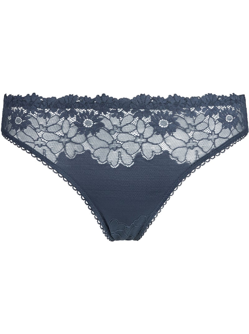 Slip brésilien Slow Days Fresh Vibes Bleu denim - Kiabi
