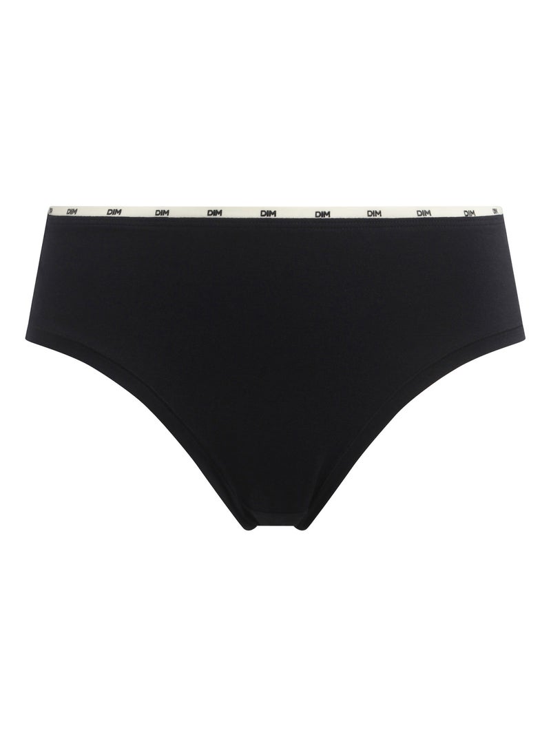 Slip coton stretch à galon Icons Essentiel Noir mat - Kiabi