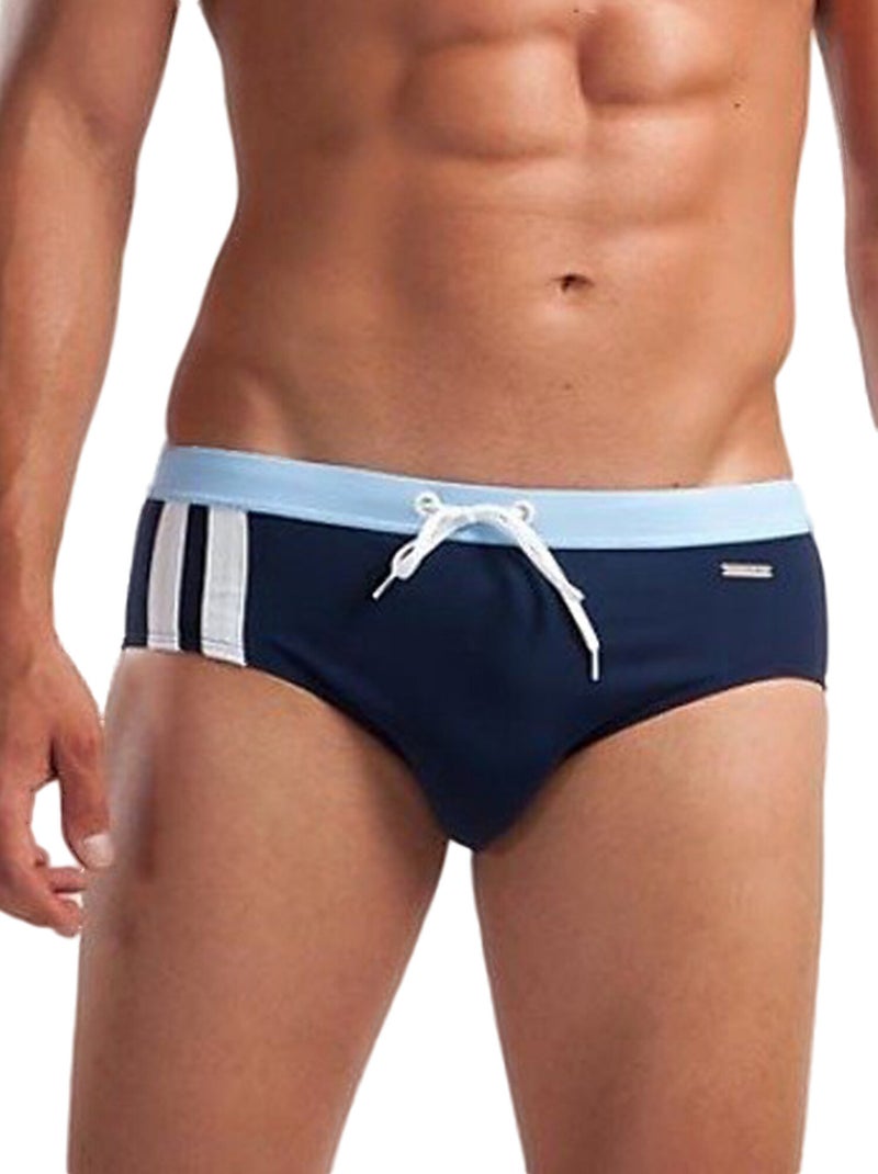 Slip de bain bandeau bandes latérales Bleu marine - Kiabi