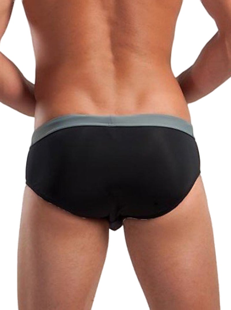 Slip de bain bandeau bandes latérales Noir - Kiabi