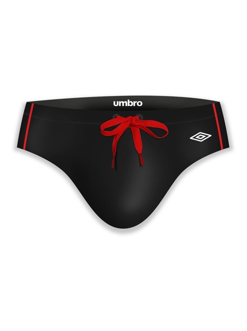 Slip de bain homme avec surpiqûres couleurs Umbro Noir Rouge - Kiabi