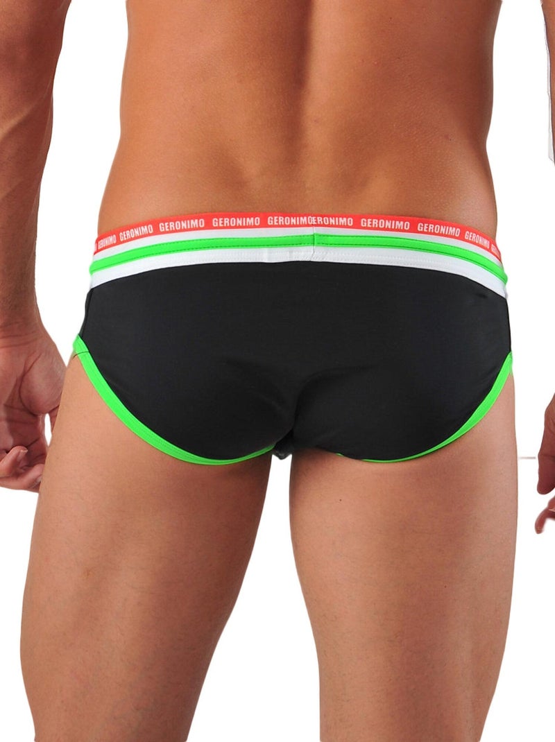 Slip de bain Lines Noir - Kiabi