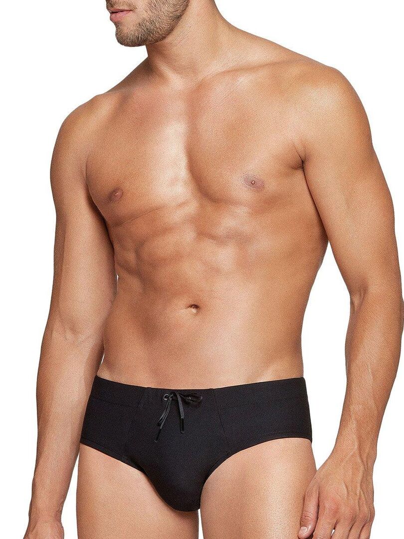 Slip de bain uni I am Fresh Noir - Kiabi