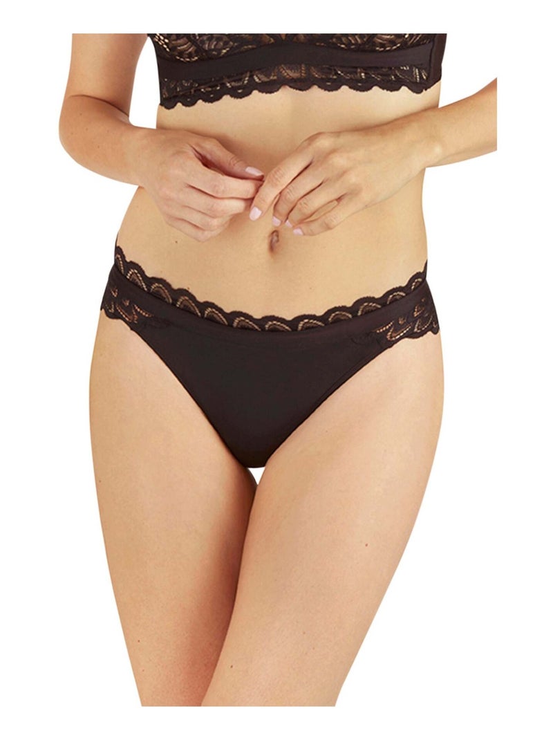 Slip DENTELLE AUDACIEUSE Noir - Kiabi