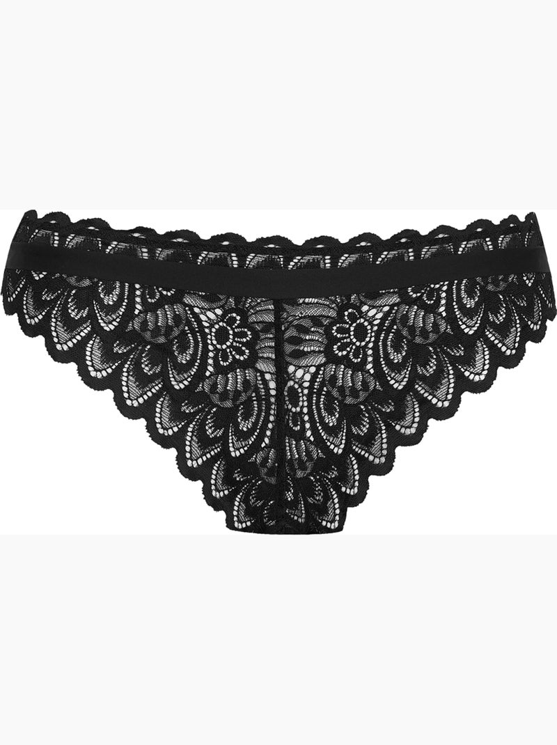 Slip DENTELLE AUDACIEUSE Noir - Kiabi