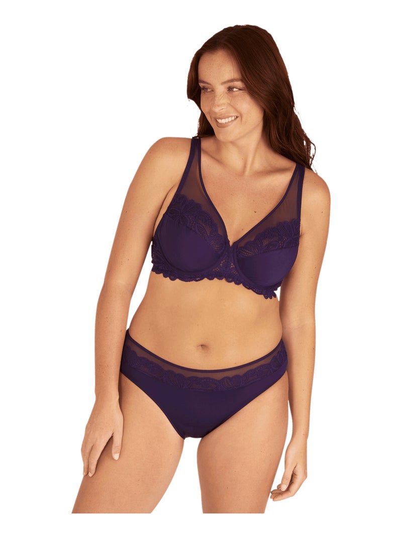 Slip DENTELLE ENVOÛTANTE Bleu nuit - Kiabi