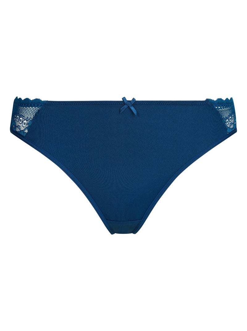 Slip dentelle Feminine Line Bleu foncé - Kiabi