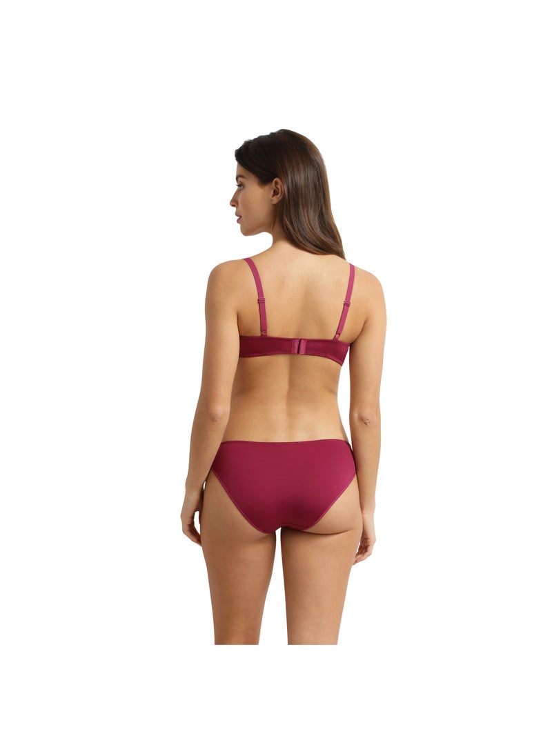 Slip dentelle Feminine Line Rouge pourpre - Kiabi