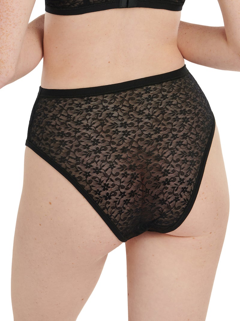 Slip échancré taille haute Smooth Noir - Kiabi