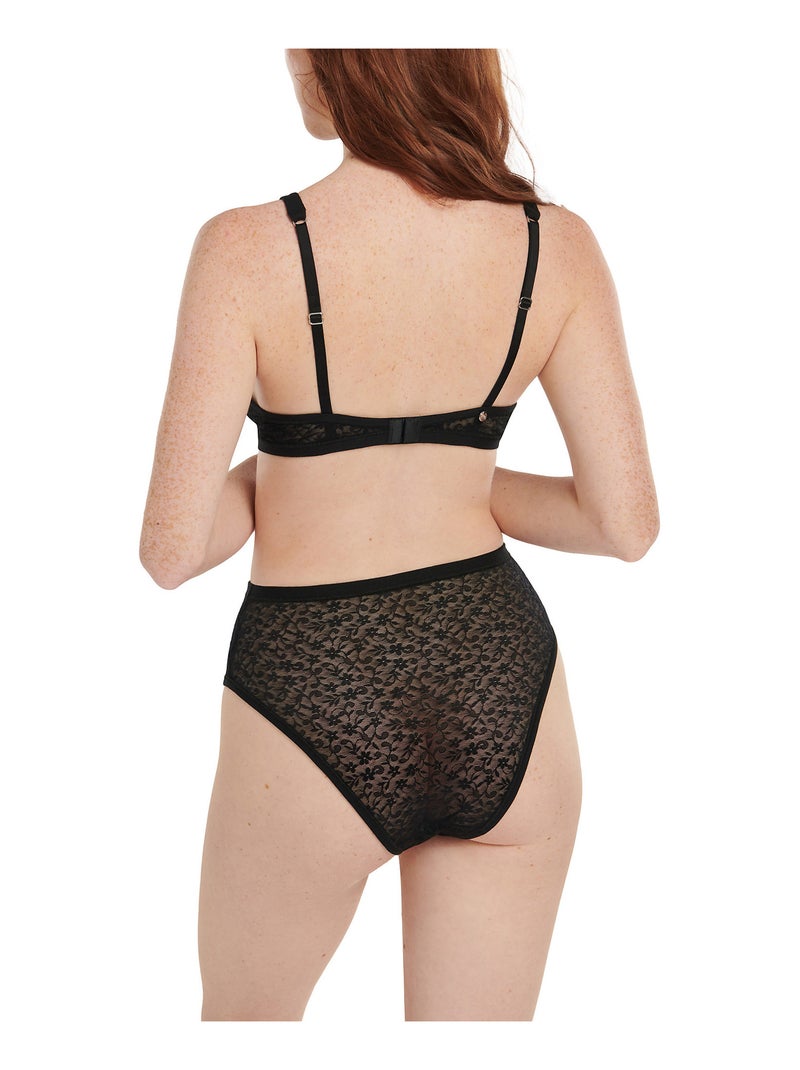 Slip échancré taille haute Smooth Noir - Kiabi