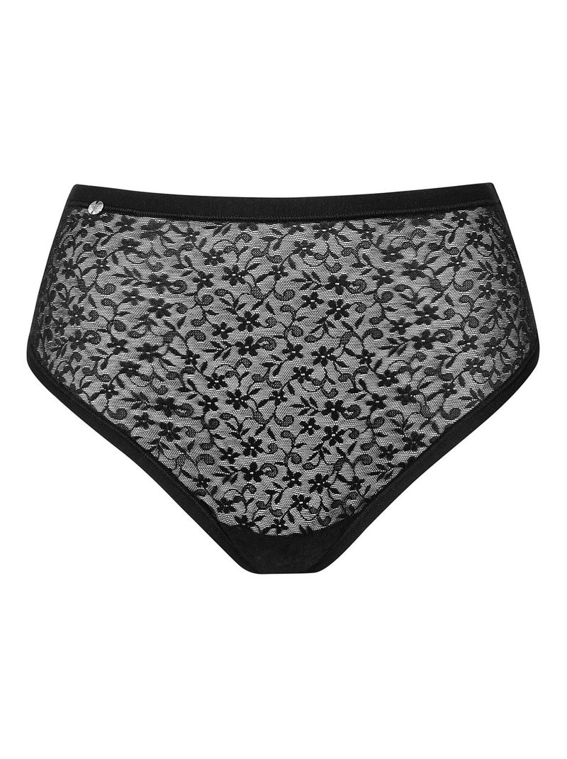 Slip échancré taille haute Smooth Noir - Kiabi