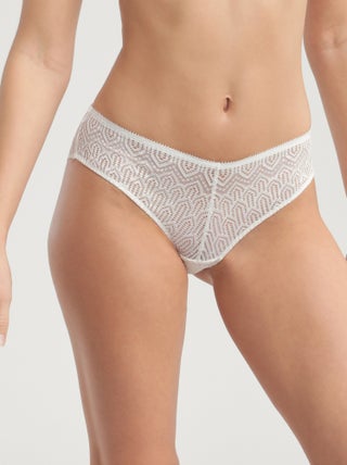 Slip en dentelle graphique motif rayé Mod de Dim