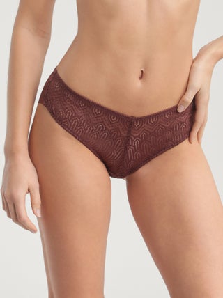 Slip en dentelle graphique motif rayé Mod de Dim