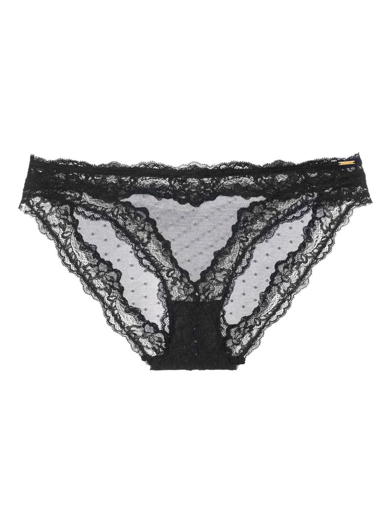 Slip en maille à pois scintillants origins Dorina Noir - Kiabi