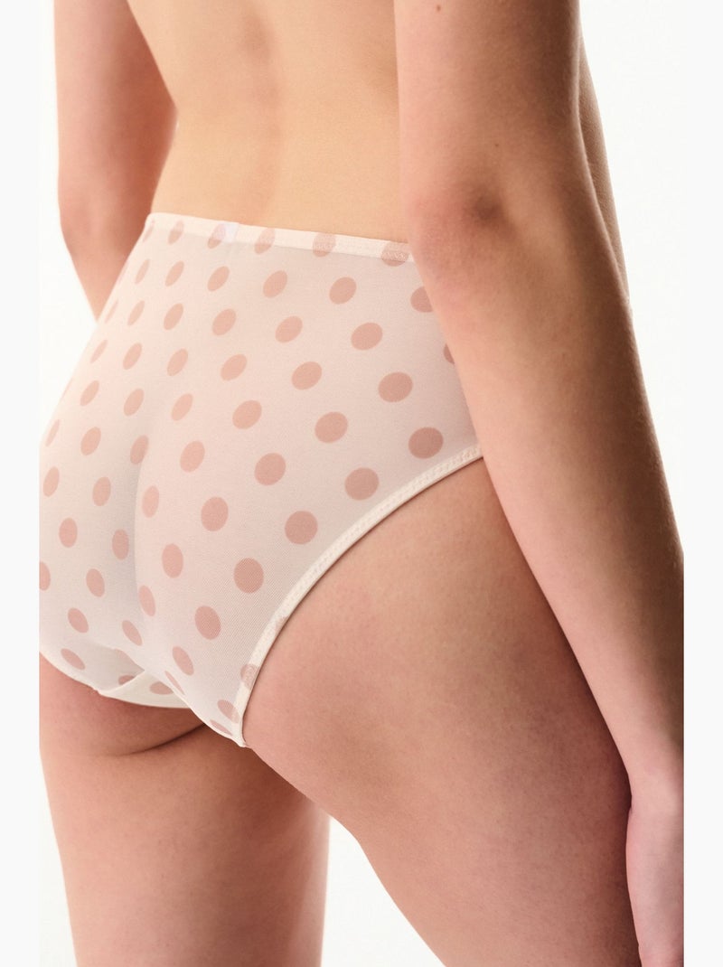 Slip en mesh à pois penti Blanc cassé - Kiabi