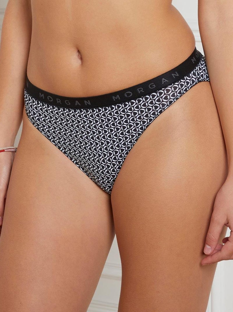 Slip en microfibre GABY - Morgan Noir Blanc - Kiabi