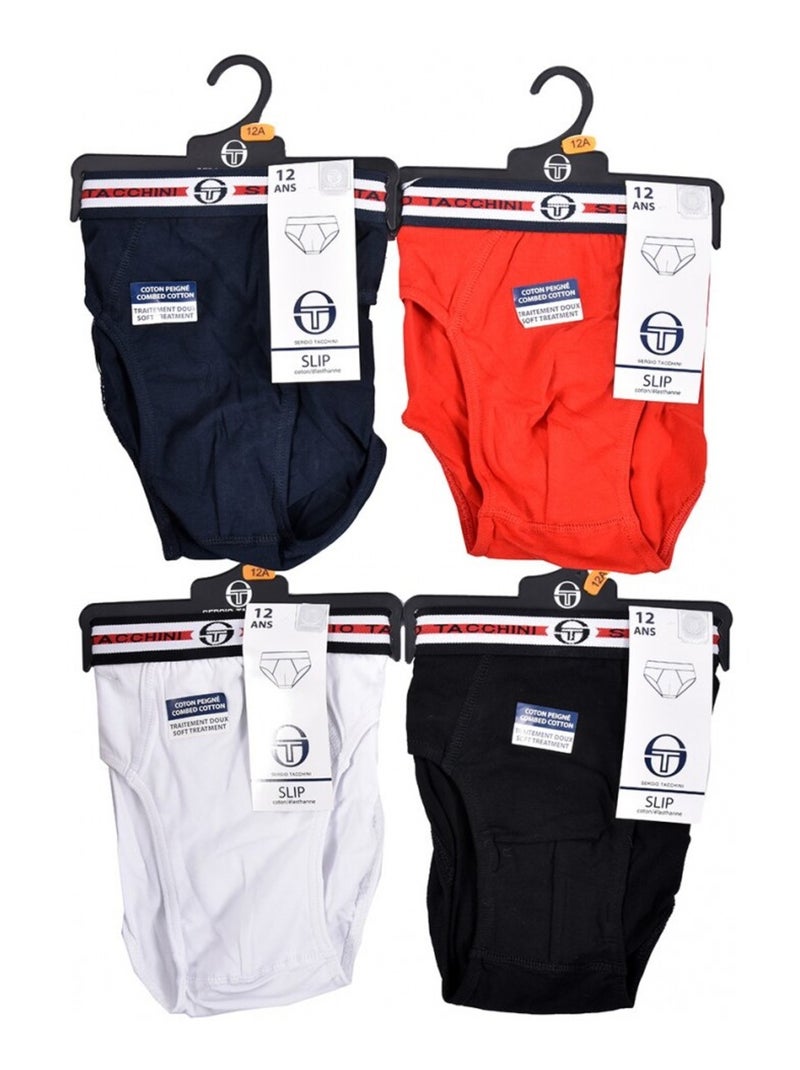 Slip Enfant SERGIO TACCHINI Lot de 4 - Pack de 4 Multicolore - Kiabi