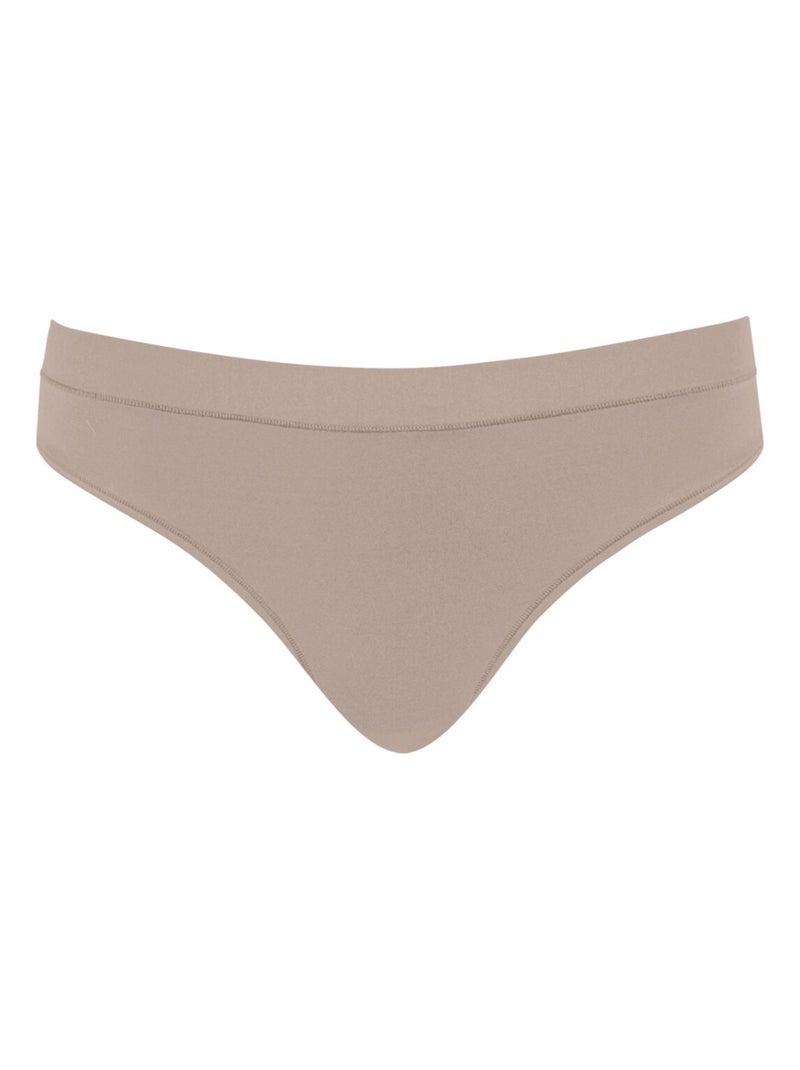 Slip femme Easy Seconde Peau Athena Marron cappuccino - Kiabi