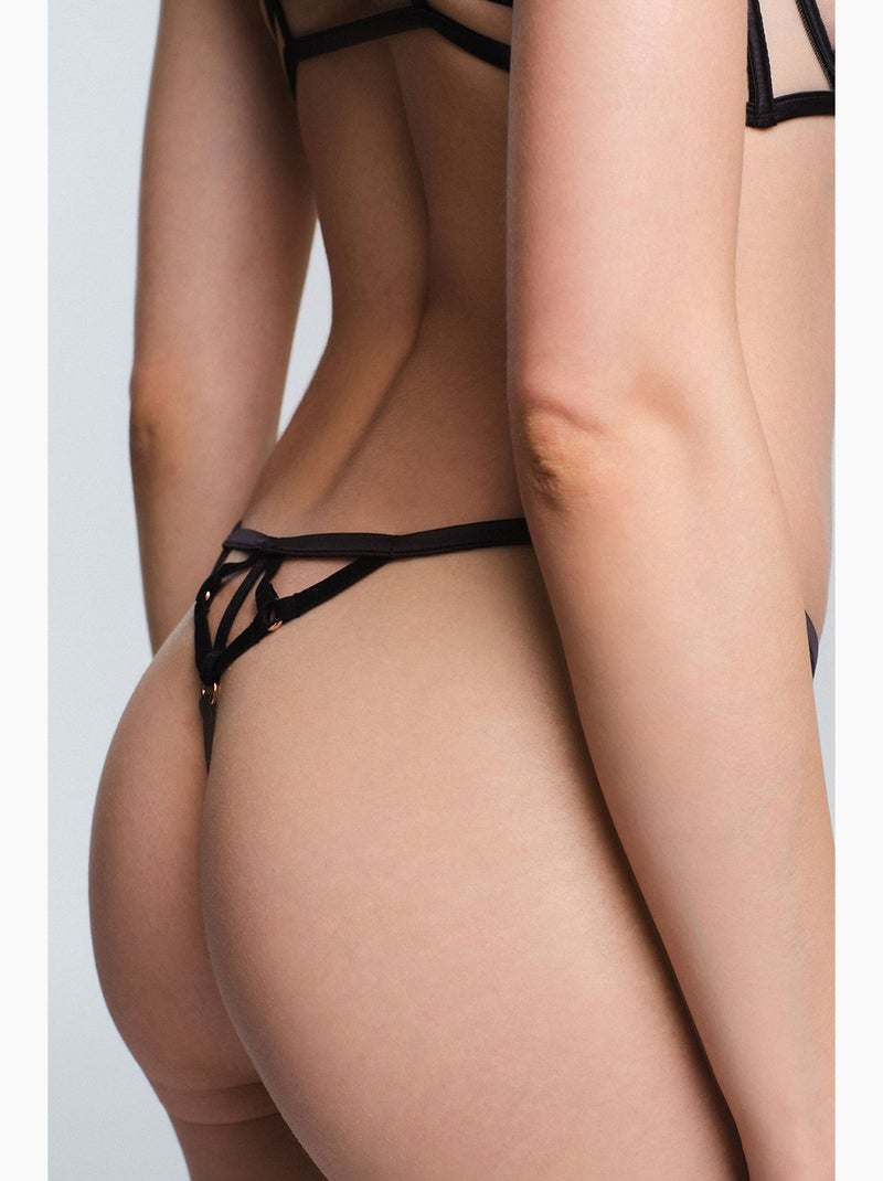 Slip femme onyx string penti Noir - Kiabi
