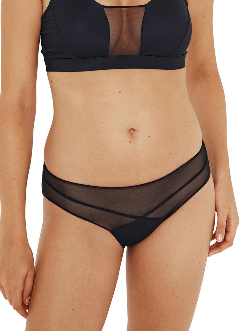 Slip femme tulle athena Noir - Kiabi