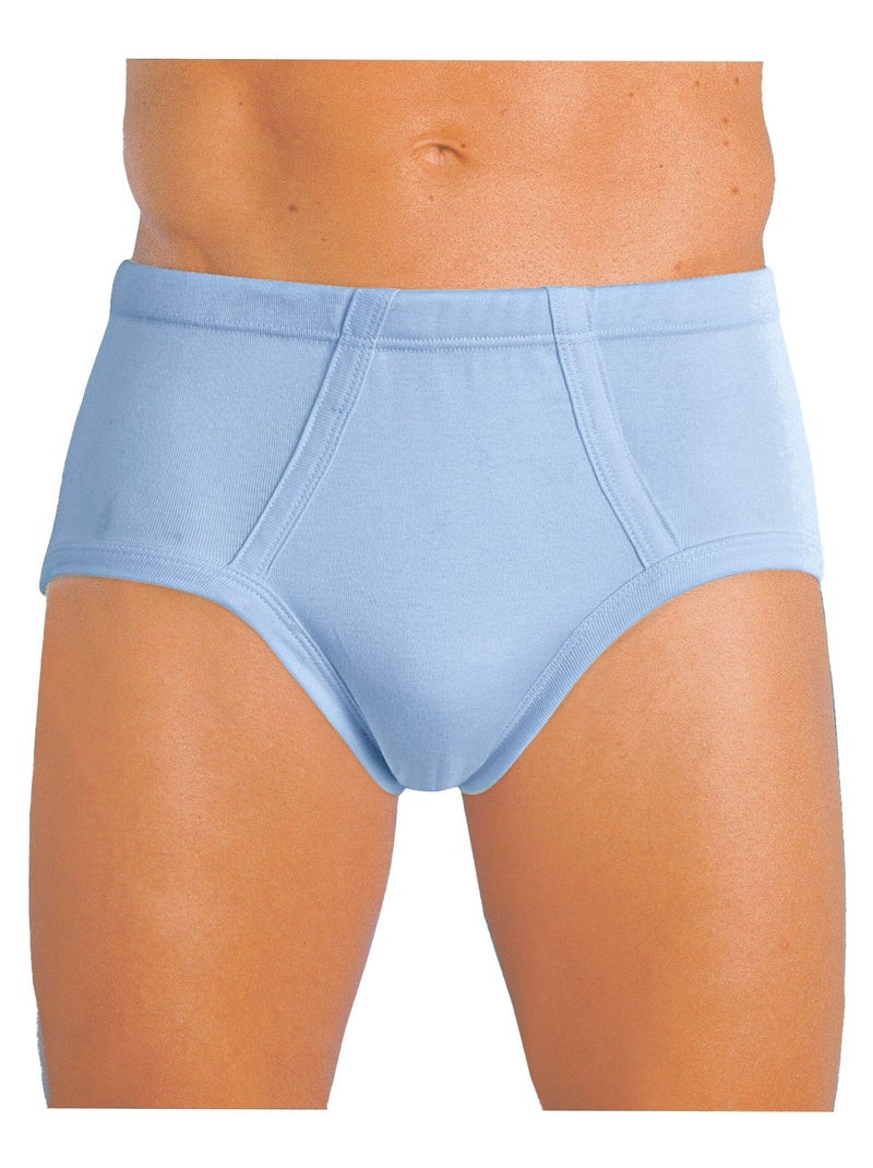 Slip fermé en coton, forme classique Bleu ciel - Kiabi