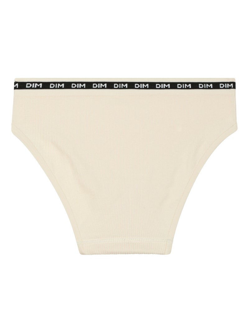 Slip fille en tissu côtelé Icons Seamless Blanc cassé - Kiabi