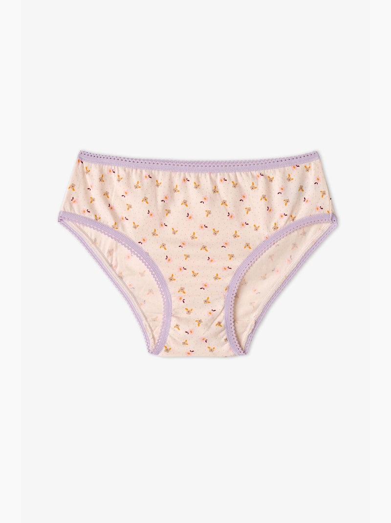 Slip fille flory fleuri en coton penti Écru/Rose - Kiabi