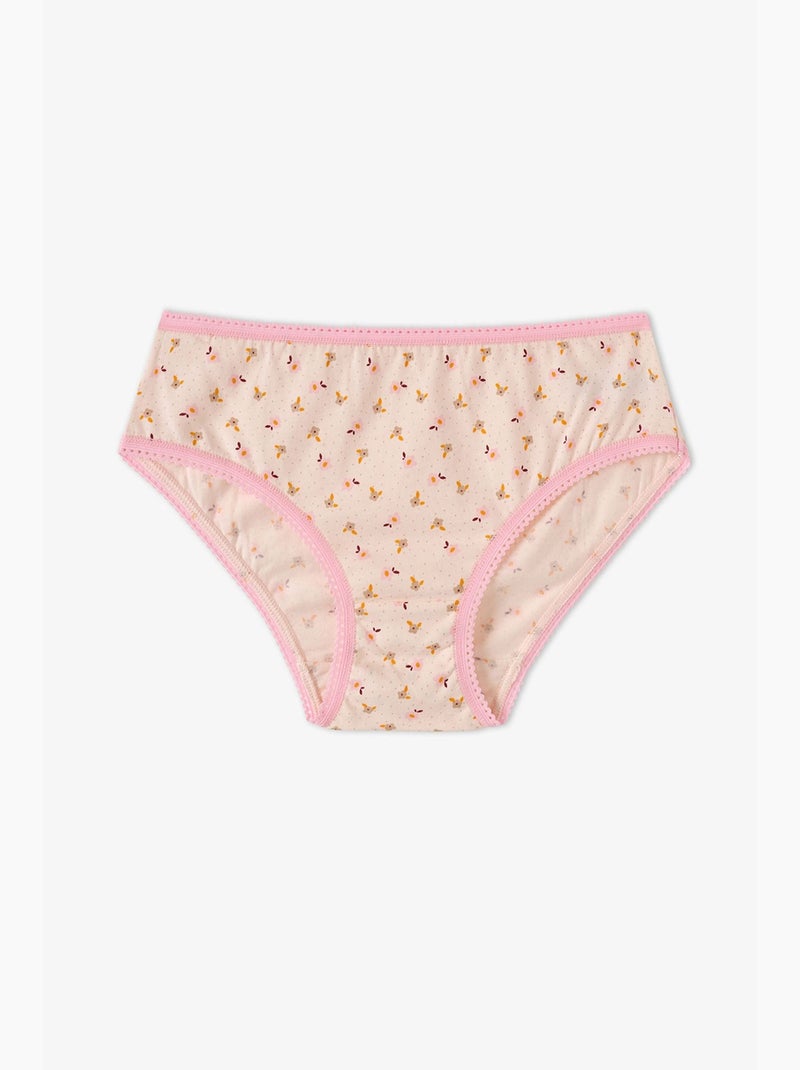 Slip fille flory fleuri en coton penti Écru/Rose - Kiabi