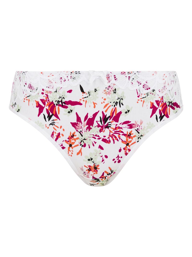 Slip flora sans complexe lingerie Blanc Rose - Kiabi