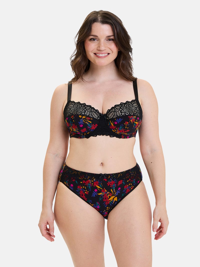 Slip Flora Sans Complexe Noir Rouge Bleu - Kiabi