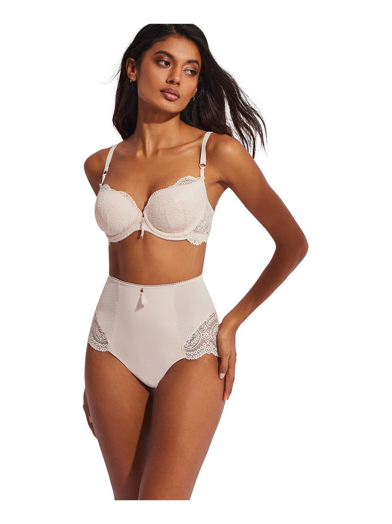 Slip gainant taille haute Matilda Beige - Kiabi