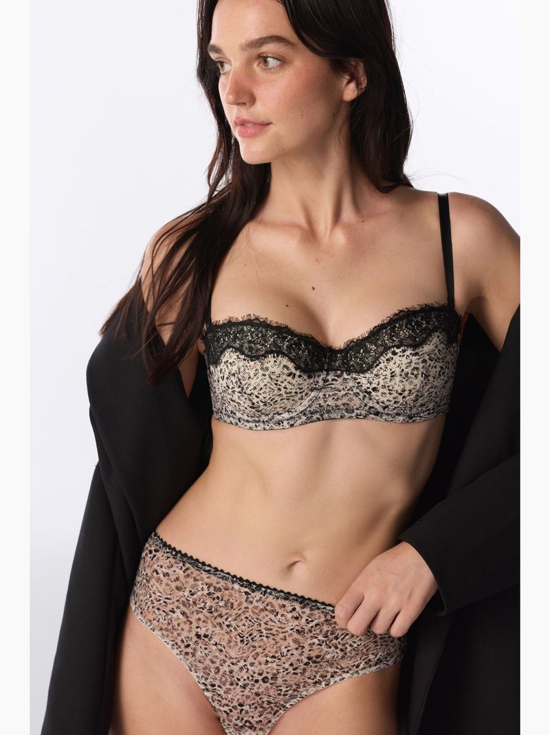 Slip hipster cheeky à imprimé léopard penti Beige argile - Kiabi