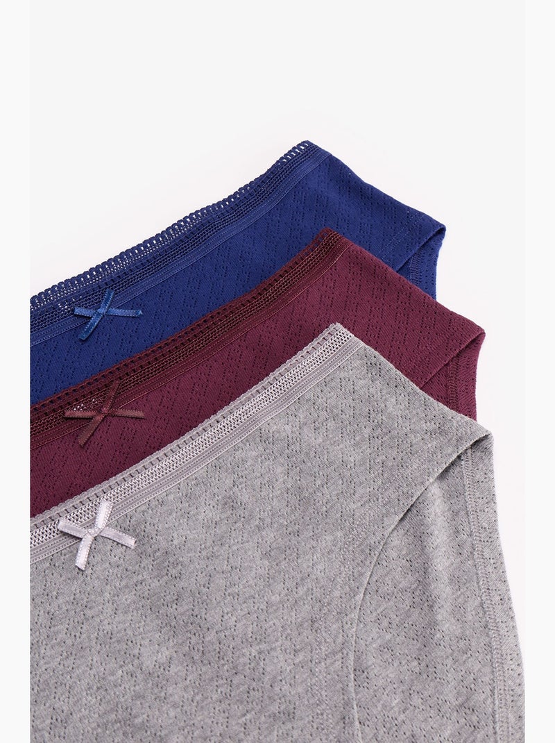 Slip hipster elegance pointel penti Bleu Rouge Gris - Kiabi