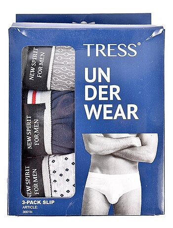 Slip Homme TRESS COTON - Pack de 3