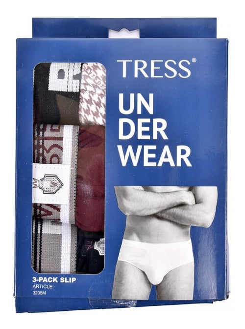 Slip Homme TRESS COTON - Pack de 3 - Kiabi