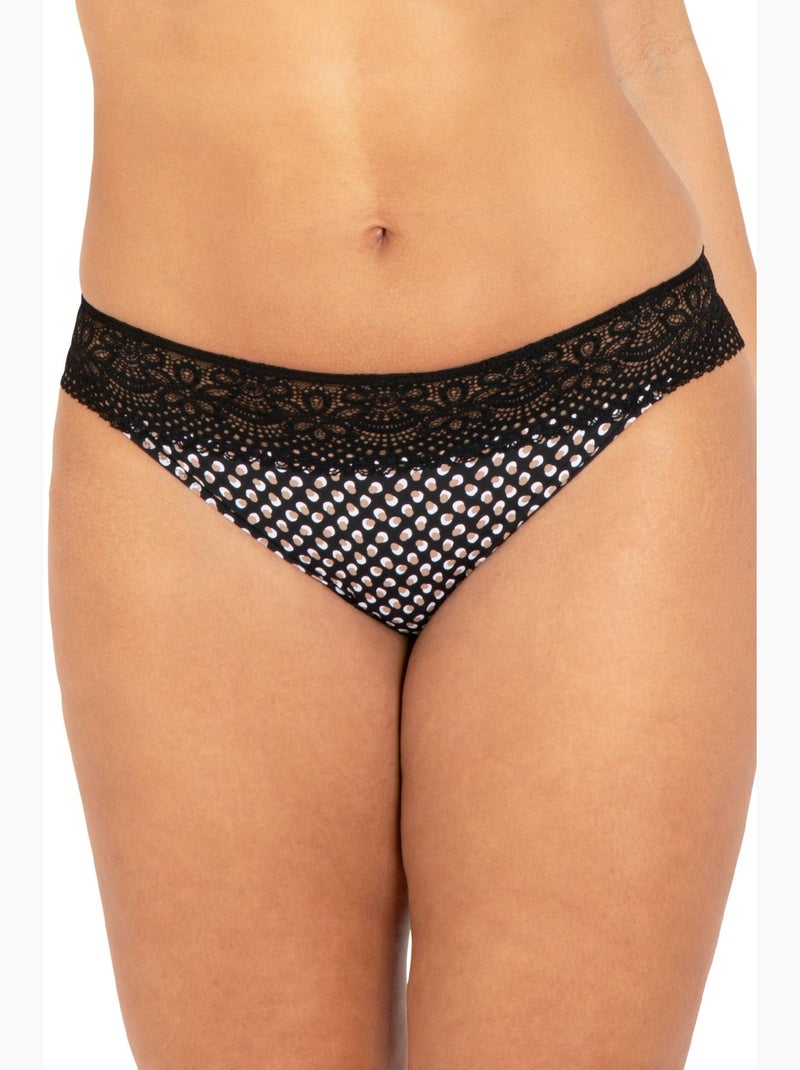 Slip L'IRRÉSISTIBLE Noir Beige - Kiabi