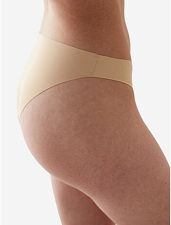 Slip lisse sans couture taille mi-haute à découpe laser penti