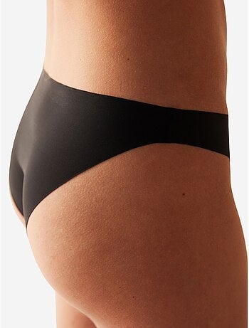 Slip lisse sans couture taille mi-haute à découpe laser penti