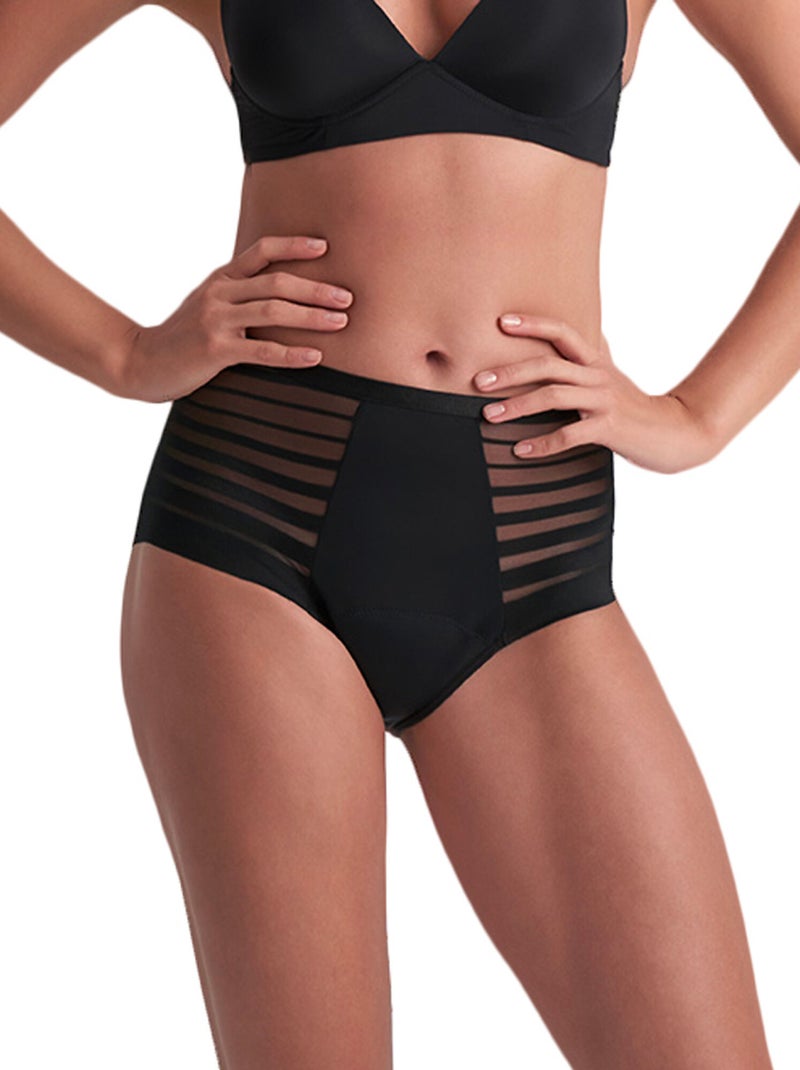 Slip menstruel taille haute Lace High Flow Noir - Kiabi